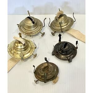 Vintage Oil Lamp Burners & Parts - Brass, Metal - EAGLE, Pat 1858, Mexico, Etc